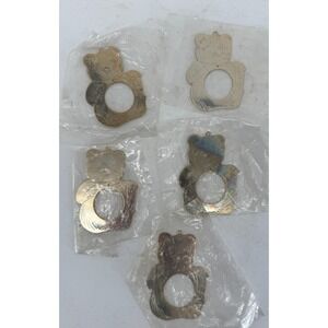 VTG Gloria Duchin Bear-shaped Gold-tone Metal Picture‎ Frame Ornament 1980s x5